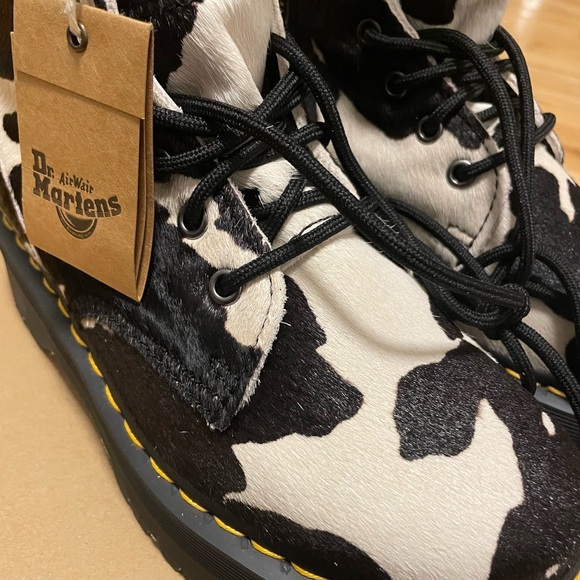 Doc Martens Jadon Hair-On Cow Print Platform Boots - Picture 10 of 11